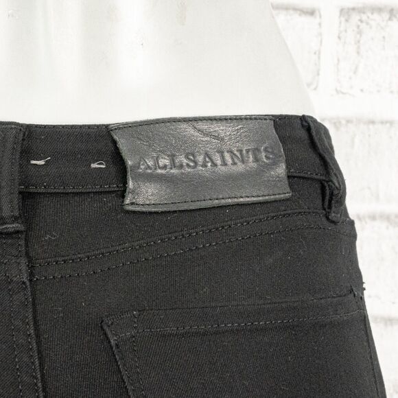 ALL SAINTS Women's Button Mast Skinny Jeans Jet Black size 24 - Picture 11 of 11